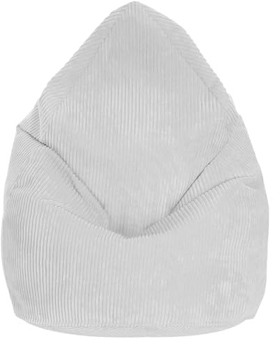 DreamRoots Sitzsack Erwachsene Cord 80x80x120 cm, Storm Gray | Bean Bag Chair, mit Füllung, Lehne & Bezug, Sitzsack für Teenager & Erwachsene, Sitzkissen Boden