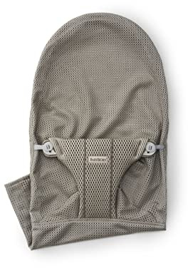 BabyBjörn Stoffsitz für Babywippe, Netzstoff, Grau-Beige, 012102