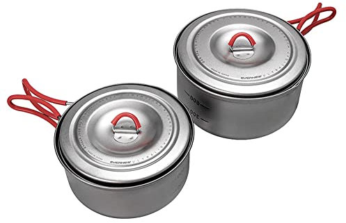 EVERNEW Unisex-Erwachsene Topf, Titan, 600ml & 900ml