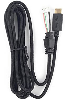 2 m Kopfhörerkabelleitung DIY Ersatzkabel Kabel kompatibel mit ASUS ROG Delta USB-C Gaming-Headset, schwarz, 200 cm Kopfhörer, Kabelleitung, kompatibel mit ASUS ROG Delta USB-C Gaming Headset