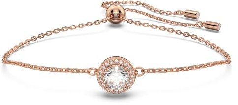 Swarovski Constella Armband, Rundschliff, Weiß, Roségold-Legierungsschicht