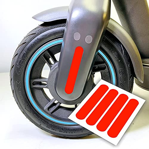 4 Aufkleber - Ovale Streifen geeignet für Segway Ninebot Max g30d E-Scooter (Rot Matt/Rau)