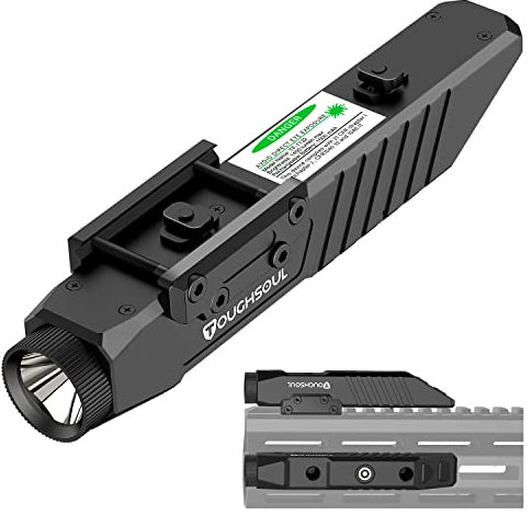 TOUGHSOUL Tactical Flashlight 1450 Lumen Picatinny Rail MLOK Mounted with Momentary Strobe Function Rifle Flashlight (Picatinny+Mlok)