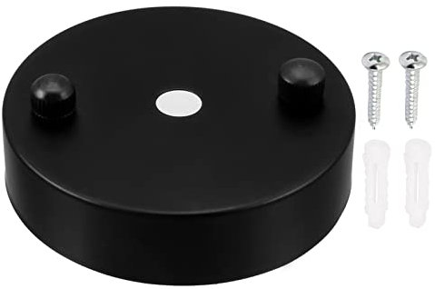 YOKIVE 3Stk Decke Leuchtende Platte Chassis Spitze Basis Scheibe mit Schraube Heimwerker Lampe Anhänger Zubehör Groß für Haus Büro (Schwarz 3.15x0.79)