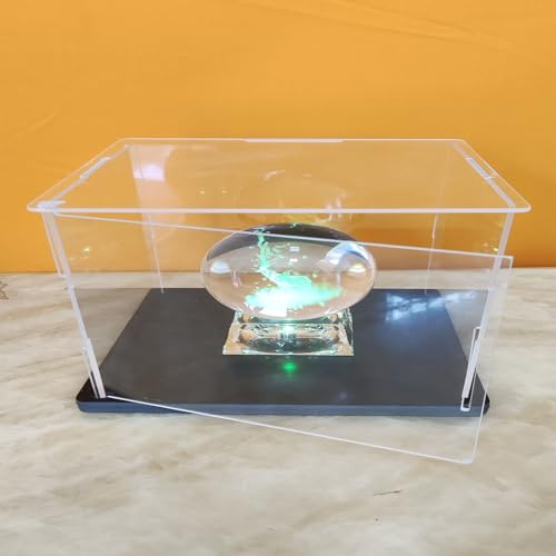 Vitrine Acrylique Transparente Assemblée, Porte Ouvrable, Base Epaissie, Vitrine Etanche à la Poussière (25x10x14.5cm/10x4x5.7inch)