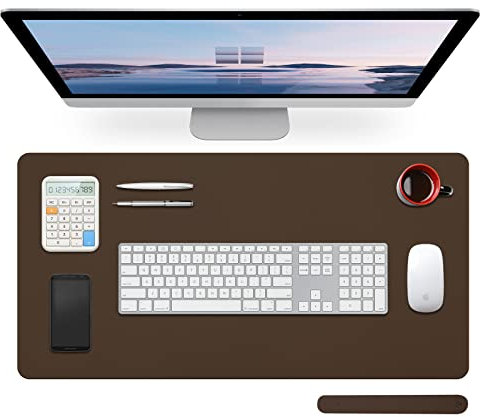 Beatcreat Schreibtischunterlagen, Mauspads, wasserdicht, rutschfest, Leder, Laptop-Pads, Büro- und Heim-Schreibtischschutz (Dunkelbraun, 80 x 40 cm)