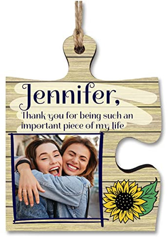 Personalised Photo Gift Thank You Important Piece of my Life Jigsaw Puzzle Shaped Decorative Hanging Plaque Sign Friendship