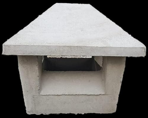 Cappello Fumaiolo Comignolo Con Base Quadrata 40x40 in cemento grigio grezzo