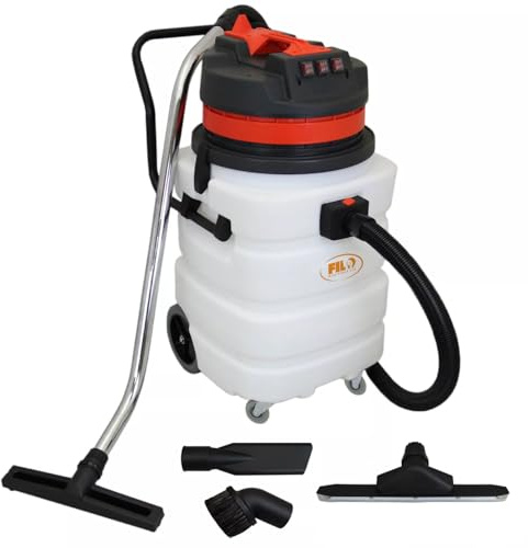 FILO Industrial Vacuum Cleaner - Powerful 3600W Motor, 90L Plastic Tank, Wet & Dry Capability - Versatile Workshop, Carpet, Ash Cleaning - Red Commercial Vac