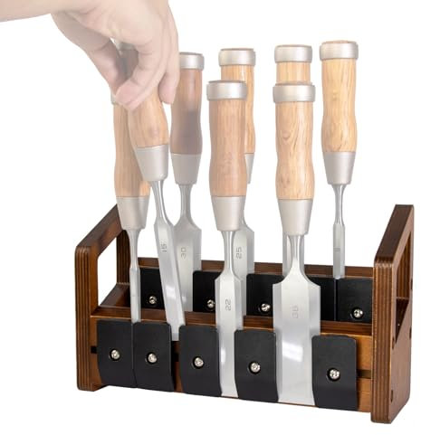 O'SKOOL Modular Chisel Storage Rack for Woodworking Workshop Tool Orghanization