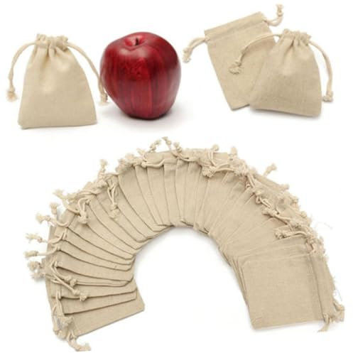 SOLUSTRE 50 Stück Geschenktüte Einschulung Geschenktüten Sackleinenbeutel Mit Kordelzug Schmuckbeutel Mit Kordelzug Bevorzugt Taschen Aufbewahrungsbeutel Für Schmuck Spielzeug Tragbar