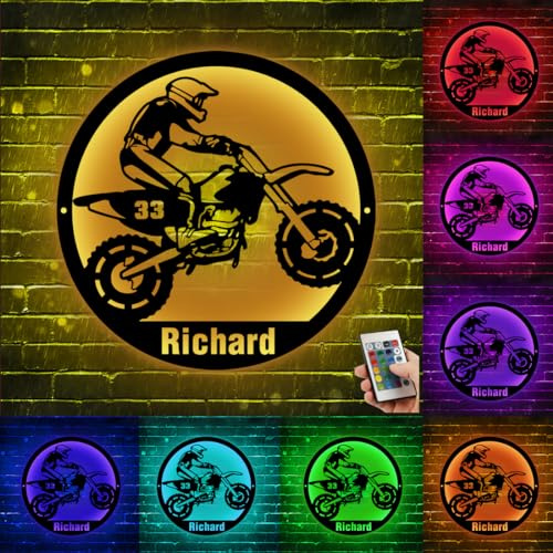 Moto personalizzata in metallo, Wall Art Metallo custom con nome, Home Decor, Custom Garage Nome Wall Decor, Moto Scultura Parete, Segni Bar per Casa (Motocicletta-12)
