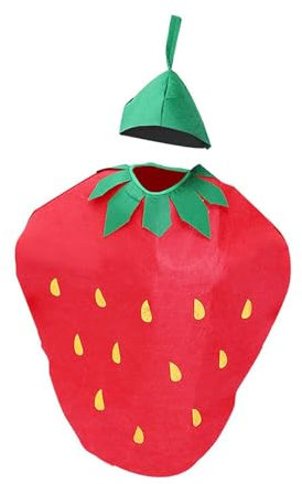 kowaku Disfraz de Fruta para Adultos, Novedad Decorativa, Disfraces de Comida cómoda, Accesorios de Vestir para Juego de simulación, Fresa