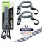 2er Set Gummispanngurt, Spanngummi, verstellbar, reflektierend, Breitband Expander mit Metallhaken, stark belastbar, für Auto, Fahrrad und Outdoor-Aktivitäten (10 Farben 4 Längen) (60 cm, Stahl)