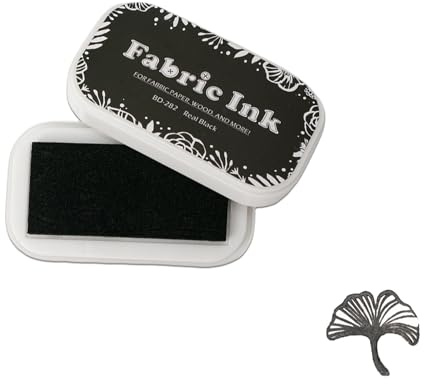 Sicheii Stempelkissen für Gummistempel, Stempelkissen für Stoff, Holz, Papier, waschbar, Fingerabdruck-Stempelkissen, Bastel-Stempelkissen, Partner, DIY, Farbe (schwarz)
