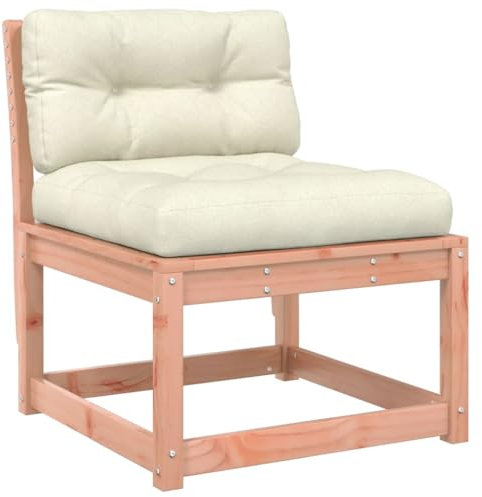 vidaXL Gartensofa ohne Armlehnen mit Kissen, Outdoor Sofa Modular mit Latten-Design, Gartensessel mit Rückenlehne, Gartenmöbel Terrassenmöbel, Massivholz Douglasie