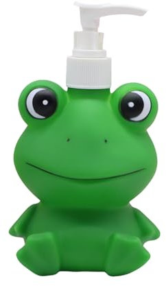 Kfs276 Seifenspender mit niedlichem Frosch-Design, nachfüllbar, leere Flasche für Shampoo, Duschgel, Badezimmerzubehör, 1 Stück, Grün, Einheitsgröße