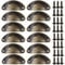 Beilala Cabinet Cup Pull Handles, 12 Pack Kitchen Shell Cupboard Handles, Vintage Furniture Door Hardware Knobs with Screws for Chest of Drawers Dresser Wardrobe, Bronze