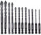ThrivingAura 12 Pcs Carbide Masonry Concrete Drill Bit Set, Professional Tungsten Carbide Tile Drill Bit for Stone Tile Brick Ceramic Glass Metal Sheet Plastic Wood 3mm, 4mm, 5mm, 6mm, 8mm, 10mm, 12mm