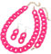 Tesselite 4 Stück/Set Acryl-Gliederkette, Choker-Halskette für Damen, Bohemain, matt, bunt, Statement-Ohrringe, Armbänder, Halsketten, Schmucksets, Rosa, Einheitsgröße