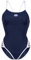 arena Damen Performance Women's Icons Solid Super Fly Back Swimsuit Badeanzug, Marineblau/Weiß, 36