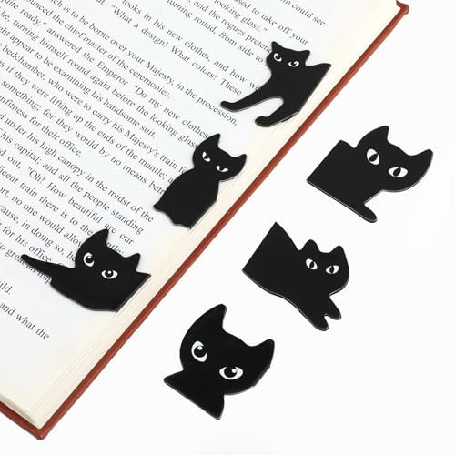 6 Stück Lesezeichen Magnetisch Katze, Niedliche Lesezeichen Katzen für Katzenliebhaber Geschenke Lesezeichen Kinder Schwarze Katze Lesezeichen für Lehrer, Studenten, Buchliebhaber