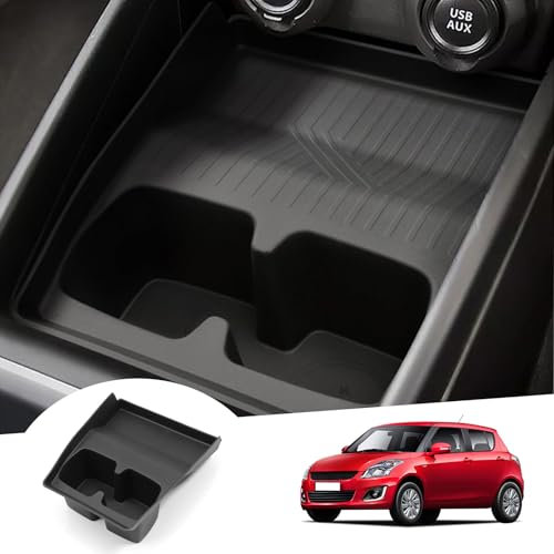 GAFAT Suzuki Swift/Sport/Hybrid 2017-2023 Drink Holder (Front), TPE Soft Rubber Centre Console Cup Holder Organiser Mats, Non-Slip, Suzuki Swift Accessories [Not for New 2024]