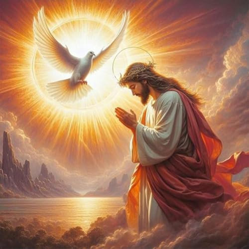 5D DIY Jesus Diamond Painting , Diamant Kunst Malerei Set für Erwachsene Anfänger, Kreuzstich Jesus Bild, Licht des Lebens für Wand Dekor und Geschenk, Komplettes Bastelset für Wohnzimmer（30x30cm）