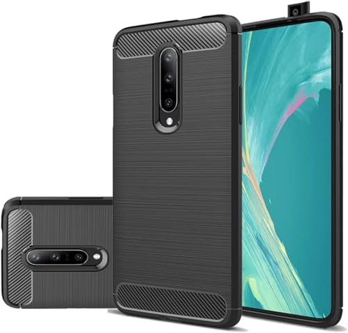 Vavies Custodia per OnePlus 7 Pro Case, GM1910 Copertura in Fibra di Carbonio Ultra Sottile con TPU Morbido, Protezione Antiurto e Assorbimento degli Urti Cover per OnePlus 7 Pro Nero