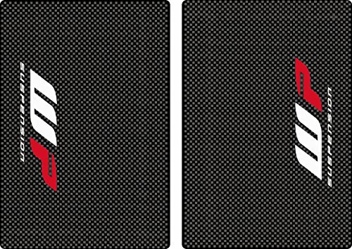 Autocollants graphiques pour fourche supérieure - Compatible avec WP Suspension - Convient à toutes les motos - Vinyle adhésif carbone (brillant)