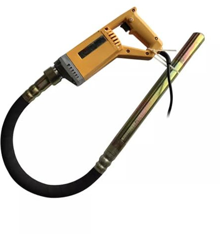 Vibromasseur pour béton - Compresseur de béton avec tuyau - Vibromasseur électrique avec tuyau - Pour ponts, routes, tunnels (850 W, jaune)