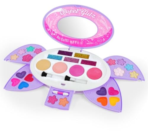 Aomig Set Maquillaje Niñas, Unicornio Giratorio, Púrpura | Juego Maquillaje Infantil, Pinceles Pegatina, Cumpleaños Navidad