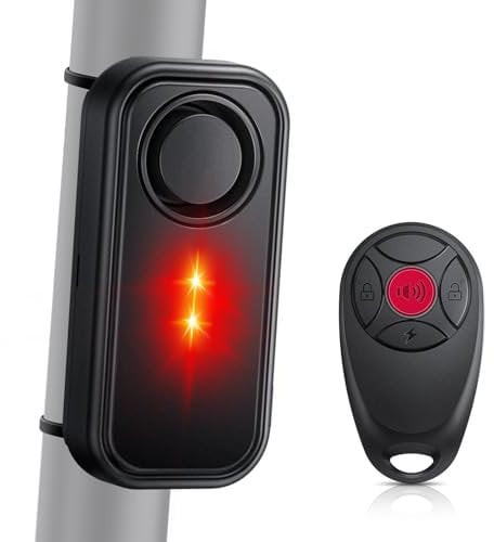 ZEXMTE Fahrrad Alarm 113dB mit Warnlicht Wireless Anti-Diebstahl Vibration Ebike Alarm Wasserdicht Sicherheit Radfahren E-Scooter Alarm mit Fernbedienung