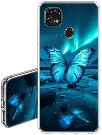 JEZSTHAI Handyhülle Kompatibel mit ZTE Blade 10 Smart Hülle Silikon Transparent Weiche Fallschutz Stoßfeste Kratzfeste Durchsichtige Schutzhülle mit Schmetterling Aesthetic Muster