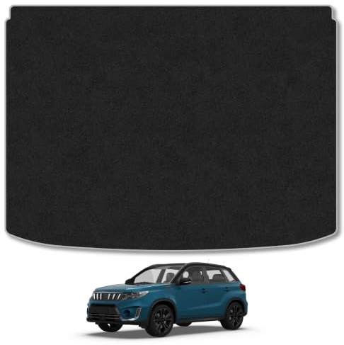 Suzuki Vitara (2015+) Carpet Boot Mat | Grey Edge Trim Tailored Fit Boot Liner Full Coverage Protection Accessories Easy Clean Anti Slip Made in the UK