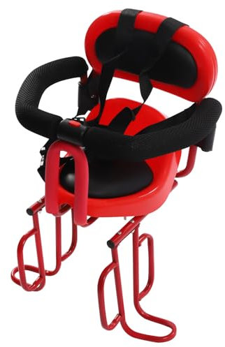 DAOHHFO Rüksitz für Kinderfahrräder, Kindersitz Fahrrad Hinten Sicherheits-Kindersitz Mit Pedal und Sicherheitsbügel, für Mountainbikes,Citybikes,Falträder, von 8 Monaten bis 6 Jahren (Rot)