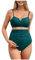 Maillot de Bain Femme Deux Pièces Maternité Sexy Ventre Plat Bikini Set Ensembles 2 Pieces Tankini Taille Enceintes Grossesse Haute Été Plage Swimwear (Green, L)