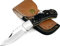 Generico Coltello Artigianale Pieghevole Acciaio Inossidabile Manico Corno, Coltello da Collezione Tascabile Caccia, Con Fodero