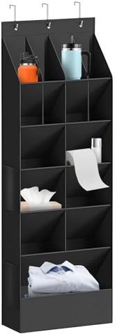 Quzente Organizador de zapatos para puerta, 11 bolsillos de gran capacidad, zapatero de puerta Oxford, organización de ropa y armario para ropa de niños, juguetes, botellas de agua