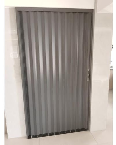 porte accordéon Portes accordéon intérieures avec serrure, hauteur 213 203 cm, porte d'application extérieure étanche grise for abris et plantations, porte pliante universelle peu encombrante(H 203cm(