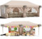 TRIUMPHKEY Pavillon 3x6 UV-Schutz 50+, Faltpavillon 3x6 Wasserdicht Stabil mit 6 Seitenwänden, Partyzelt mit Tragetasche, Höhenverstellbarer Gartenpavillon Für den Außeneinsatz Geeignet, Beige