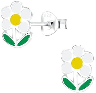 Monkimau Mädchen Ohrringe Blume | Ohrstecker aus 925 Sterling Silber | Kinderohrringe hypoallergen
