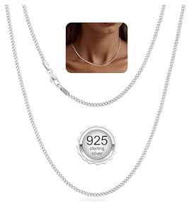 Sterling Silver Chain 1.5mm 925 Cuban Chains Neckalce Jewellery Gifts 18