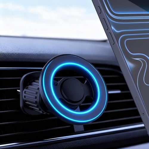 MagSafe Car Mount,Phone Holder Car, Air Vent Cell Phone Stand Car Mount, Accessories for Women Men for iPhone 17 Pro Max Air 16 15 14 13 12,Android and All Smartphones(Comes with two magnetic rings)
