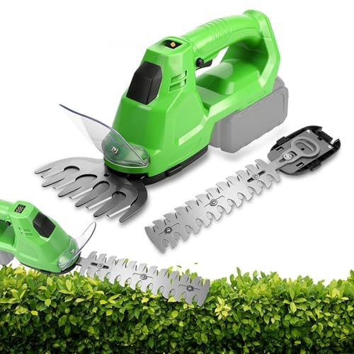 2-IN-1 Grasschere und Heckenschere Kompatibel mit Makita 18V Akkus | 34 cm Schnittlänge, 10 mm Zahnabstand, Akku-Heckenschere, Kabellose Hand-Strauchschere für Hecken und Rasen (ohne Akku)