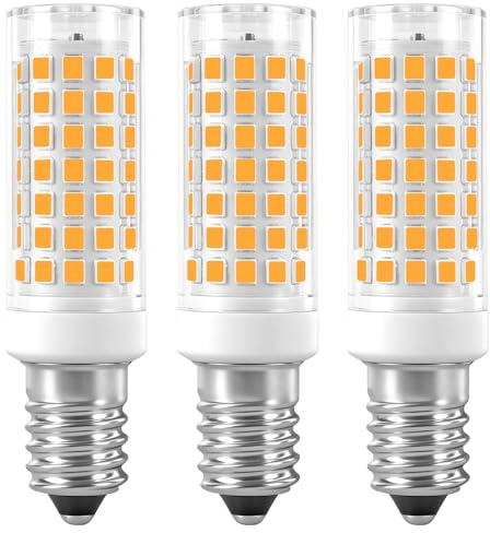 LUHMQ E14 LED Birne 6W(Ersetzt 60W Halogen),600LM – Perfekt als Kühlschrankbirne & Dunstabzugshauben,Tischlampen,Hängelampen.Energiesparende E14 LED Lampe für Haushalt & DIY (Warmweiß 3000k, 3 Stück)
