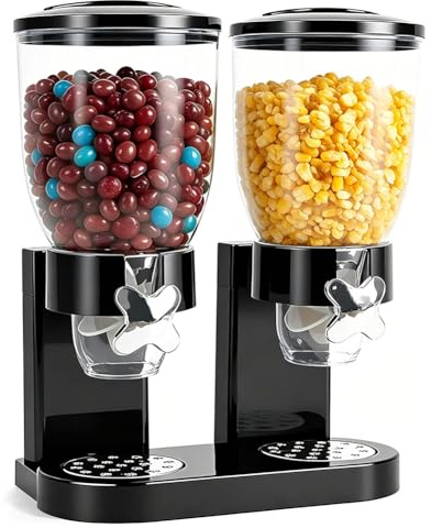 Cerealdispenser 2 liter 2 x lufttät organisation av majsflingor Ideal för flingor, torrmat, godis, ris, flingor, kaffebönor