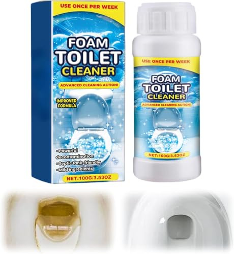 Toilet Cleaner for Toilet Bowl, 2026 Upgraded Foam Limescale Remover Powder, Powerful Cleaning Products, Quick for Deep Fresh Cleaning Drain Remove Dirt & Bad Odour (1)