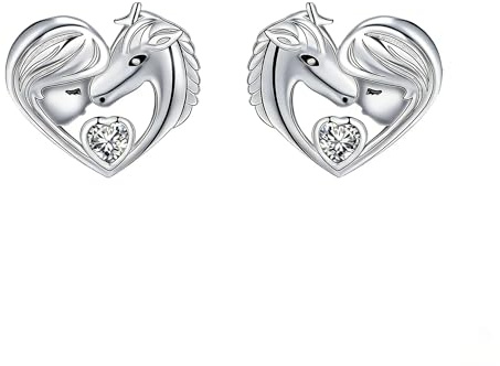 J.MUEN 925 Sterling Silber Ohrstecker mit Zirkonia – hypoallergener Tierliebhaber Schmuck, Geschenk für Damen