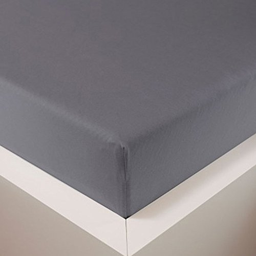 Schlummerglück Spannbetttuch mit hochwertigem Tencel, Falten- und bügelfrei, ideal für höhere Matratzen/Boxspringbetten, versch. Größen und Farben wählbar (grau, 180-200 x 200-220 cm)